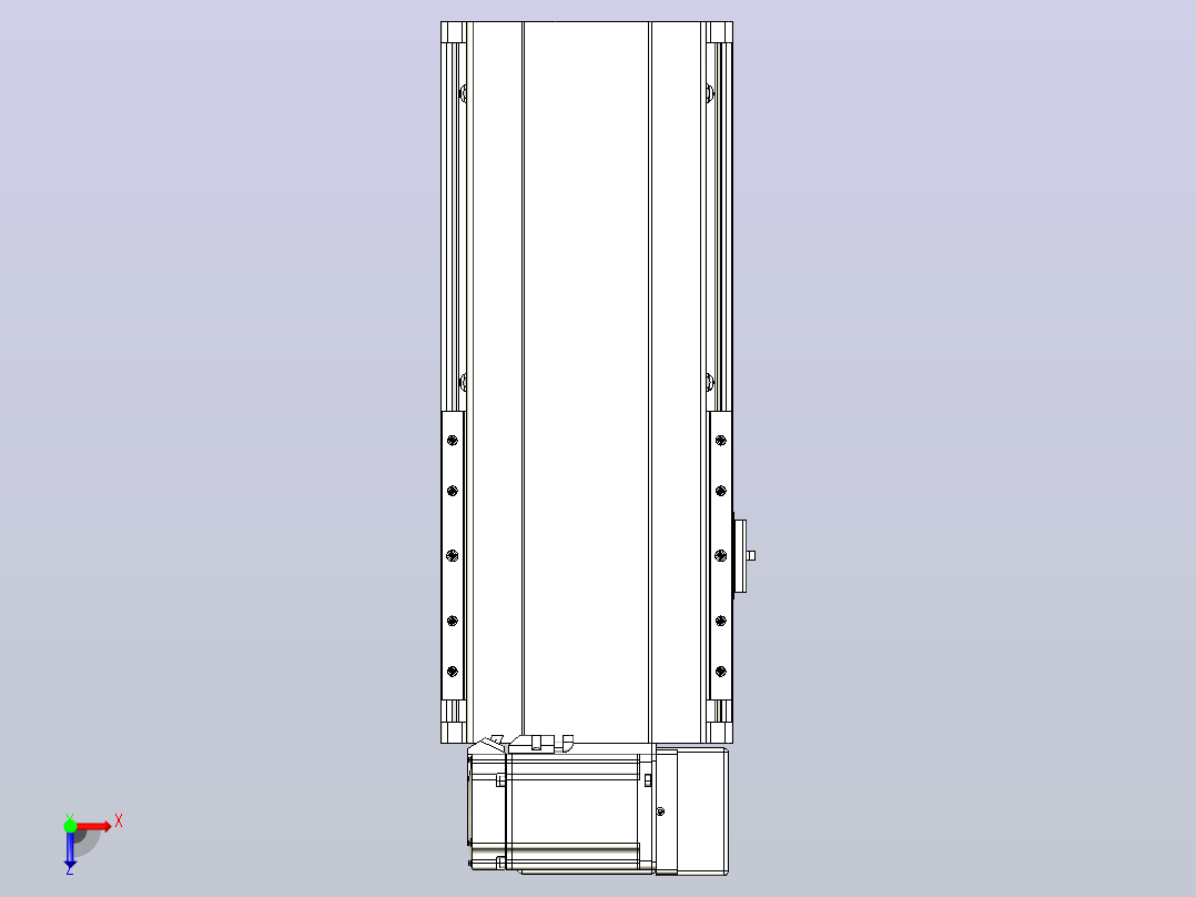皮带直线轴半封闭可选导轨TPA-HNB-202D-140-L150-RU-C-P75-N3俯视图