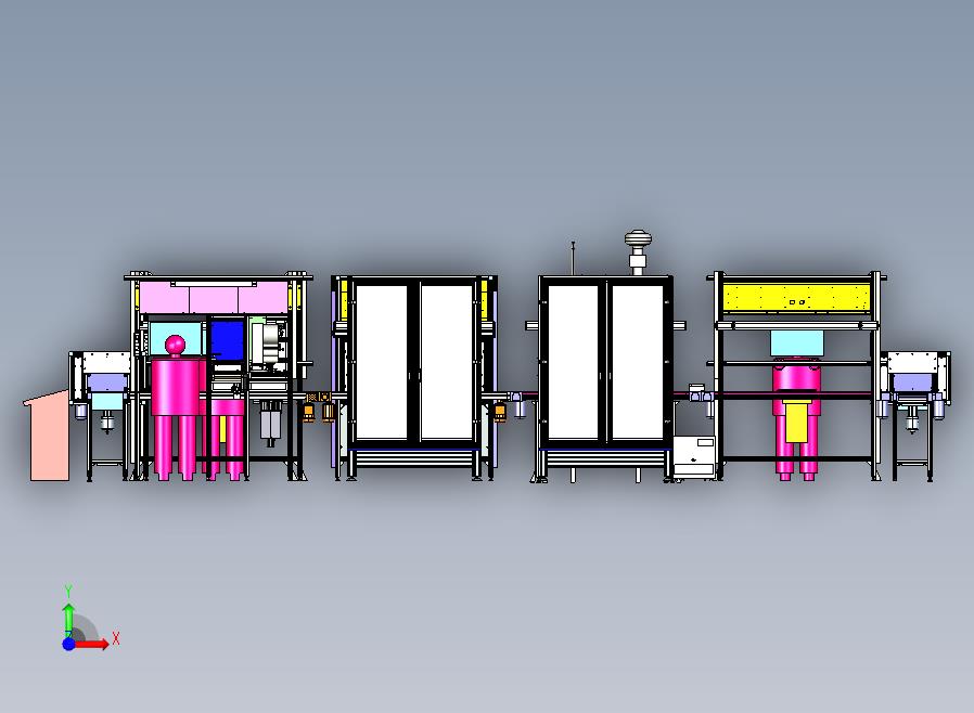 流水生产线三维模型3D模型前视图