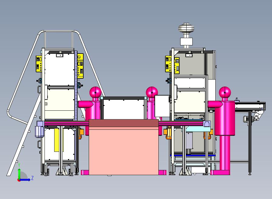 流水生产线三维模型3D模型左视图