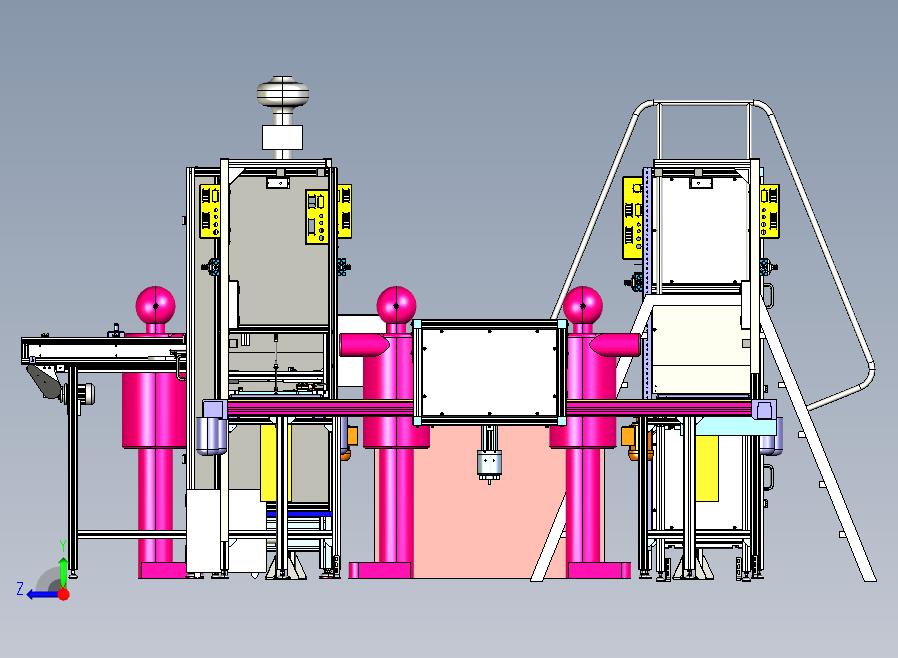 流水生产线三维模型3D模型右视图