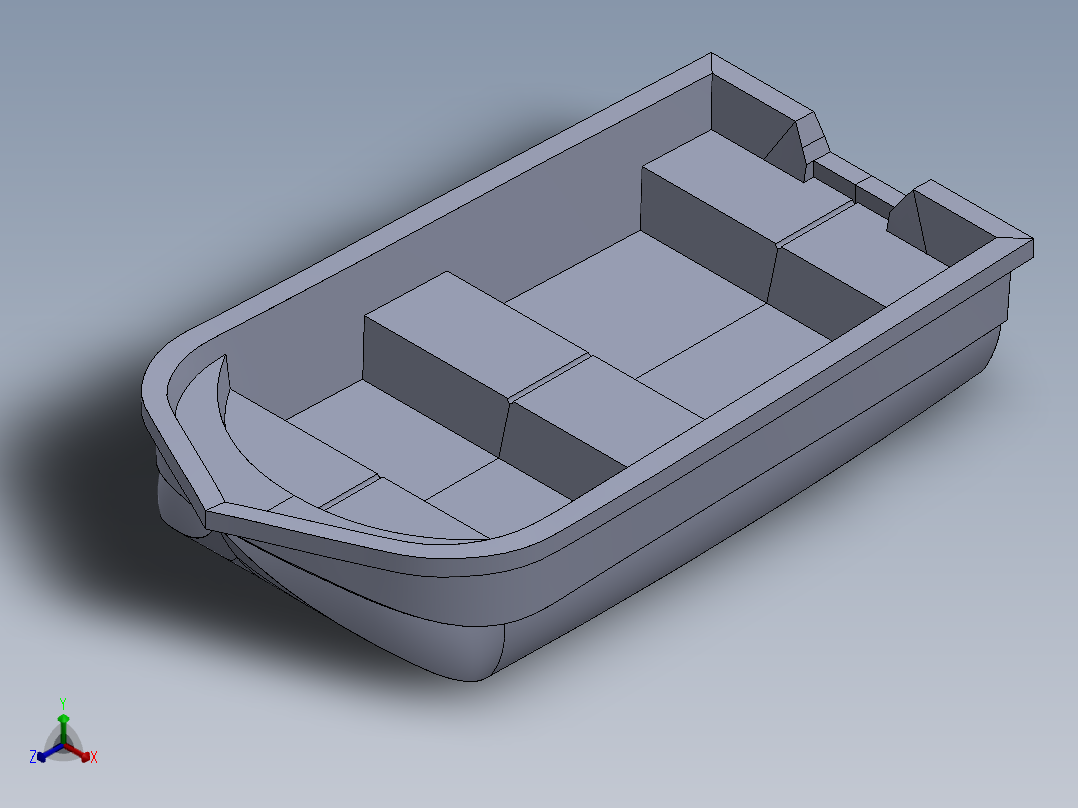 简单的小船正等轴测图