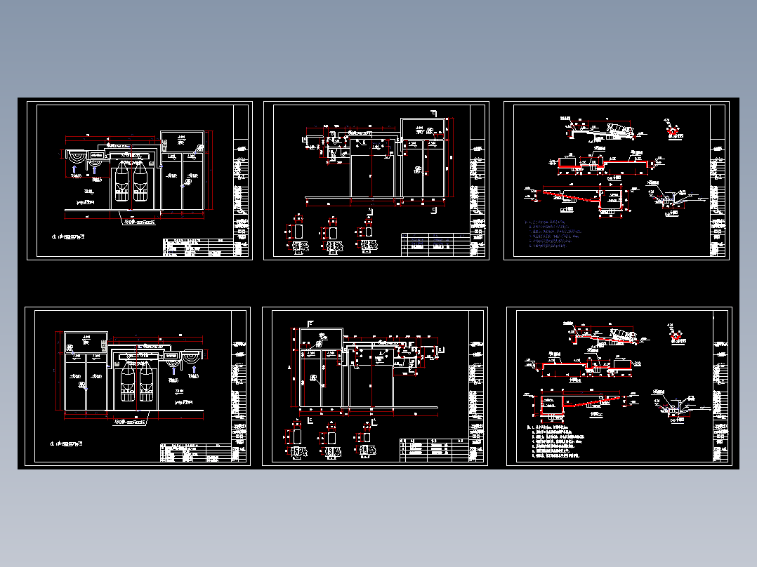 砂石分离机布置全套图纸