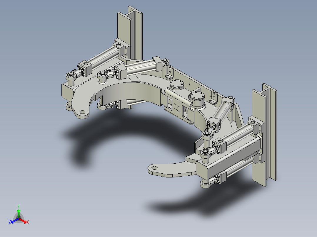 Barras液压机构3D模型图纸 INVENTOR设计