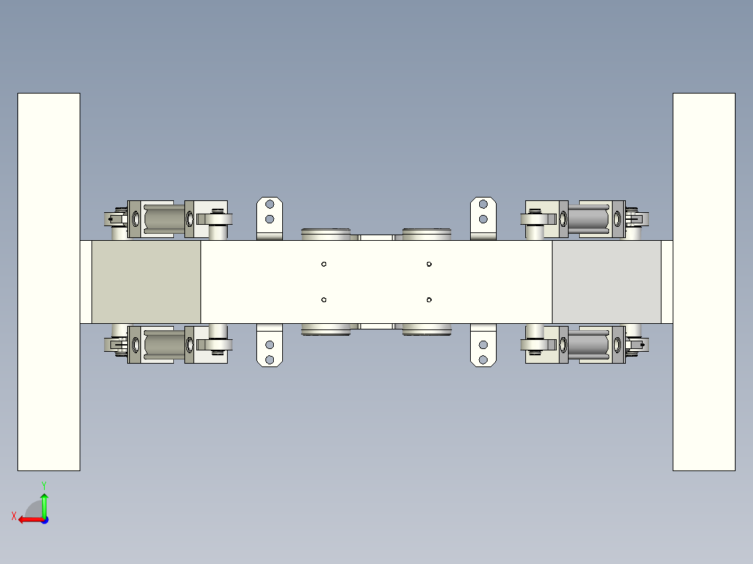 Barras液压机构3D模型图纸 INVENTOR设计后视图