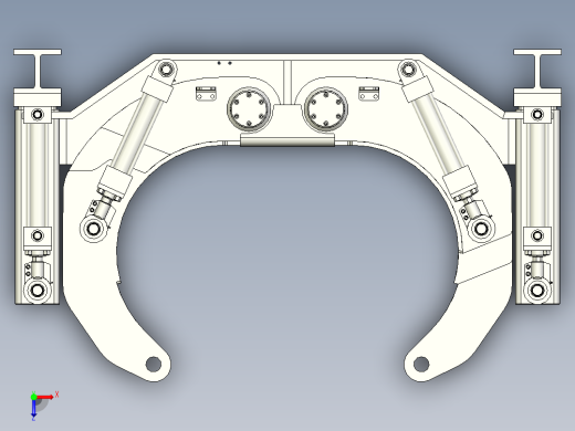 Barras液压机构3D模型图纸 INVENTOR设计俯视缩略图