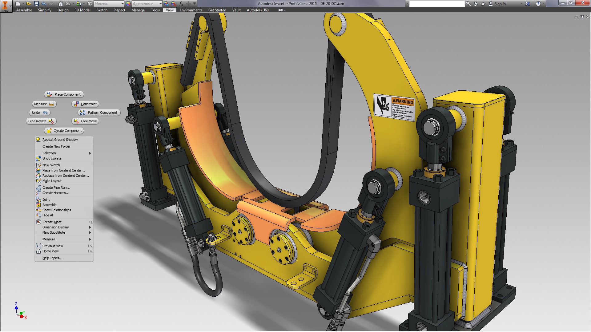 Barras液压机构3D模型图纸 INVENTOR设计