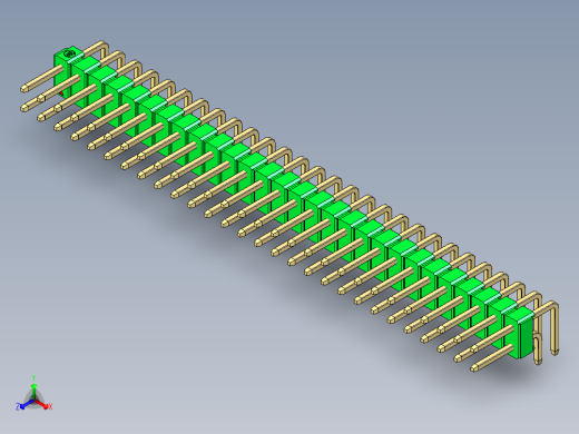 彩色公排针 100mil 2.54mm 系列-DS1022_green_2x28p_100mil_TypeD_rev1.0