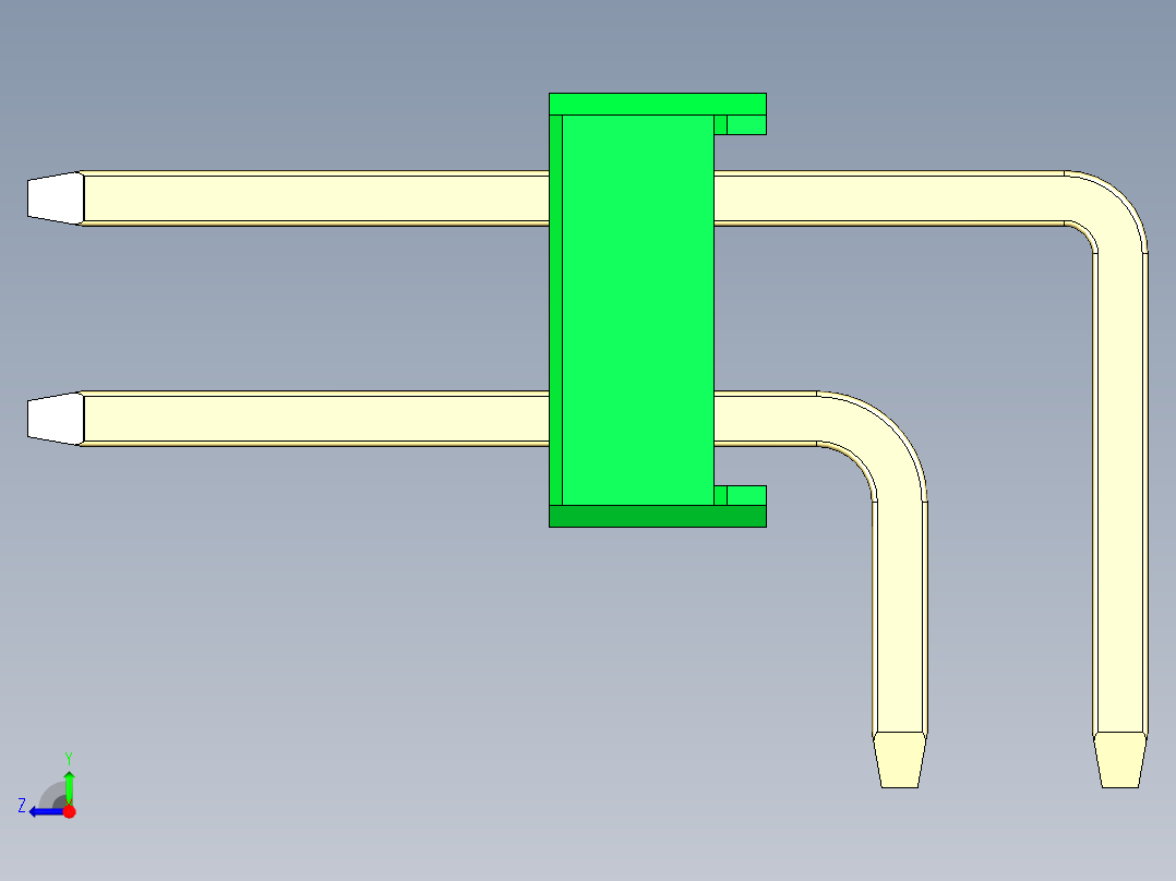 彩色公排针 100mil 2.54mm 系列-DS1022_green_2x28p_100mil_TypeD_rev1.0右视图