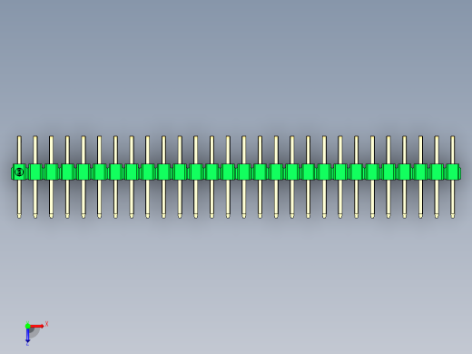 彩色公排针 100mil 2.54mm 系列-DS1022_green_2x28p_100mil_TypeD_rev1.0俯视缩略图