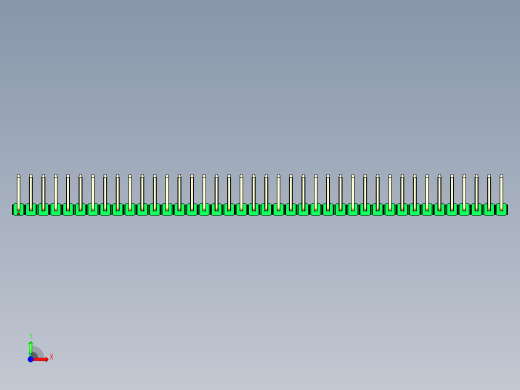 彩色公排针 100mil 2.54mm 系列-DS1022_green_40p_100mil_TypeU_rev1.0前视缩略图