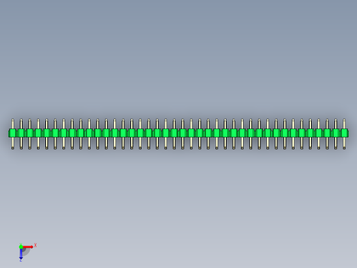 彩色公排针 100mil 2.54mm 系列-DS1022_green_40p_100mil_TypeU_rev1.0俯视缩略图