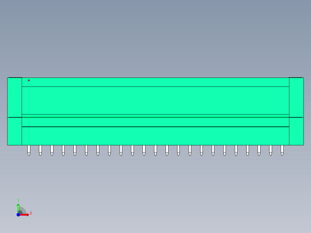 DEGSON 15EDG（公头） 3.81mm 螺钉锁紧，插拔式接线端子 FullPack-15EDGVTM-3.81-46P-14-00AH前视图