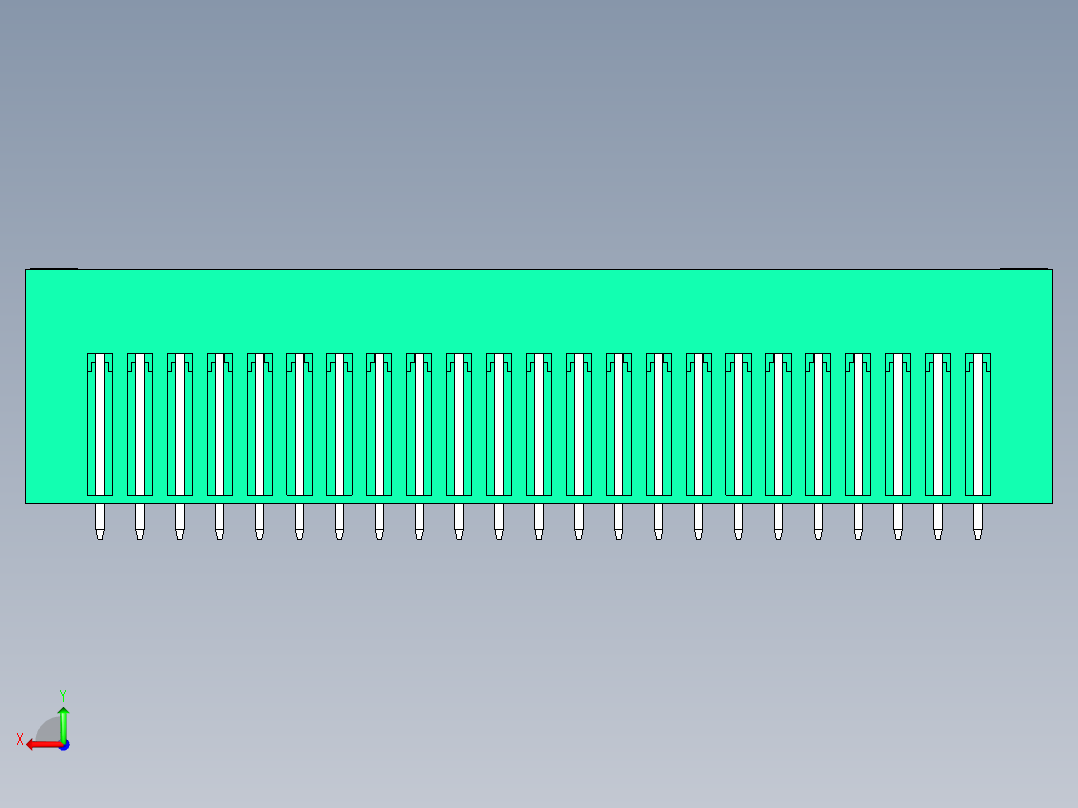DEGSON 15EDG（公头） 3.81mm 螺钉锁紧，插拔式接线端子 FullPack-15EDGVTM-3.81-46P-14-00AH后视图