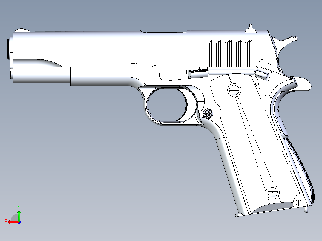 世界十大名枪之M1911A1手枪后视图