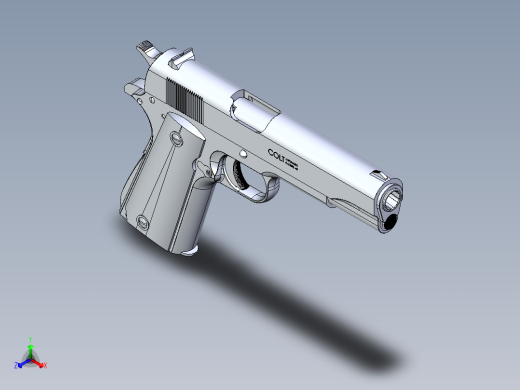 世界十大名枪之M1911A1手枪正等轴测缩略图