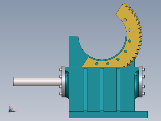 蜗-轮蜗杆减速器SolidWorks建模前视缩略图