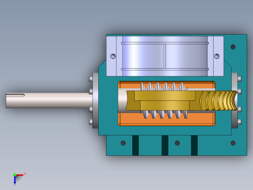 蜗-轮蜗杆减速器SolidWorks建模俯视缩略图