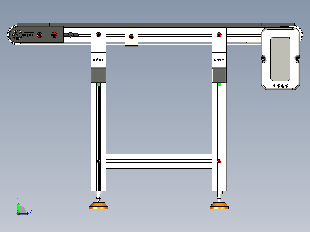 LE-XC4040-重载托盘输送线右边驱动左视图