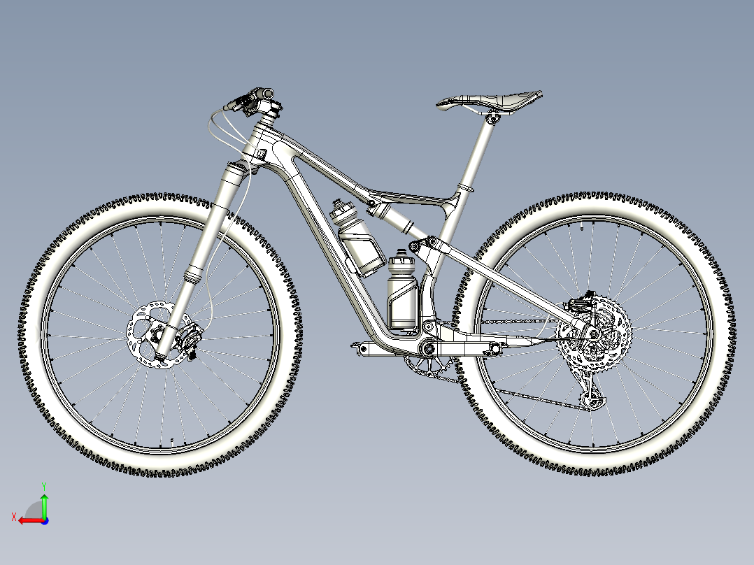 87---山地越野自行车结构模型sw2016三维图纸模型设计图纸后视图