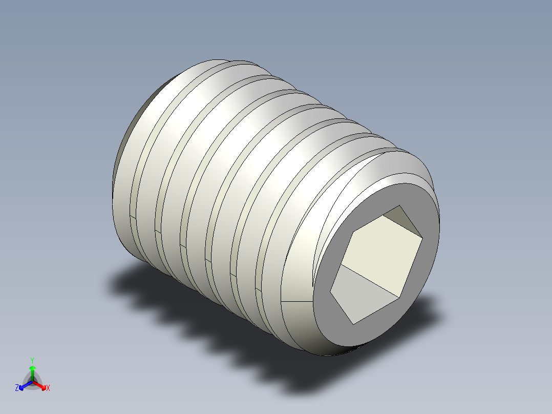 DIN 913-ISO 4026 固定螺钉-M8 L=10.STEP正等轴测图
