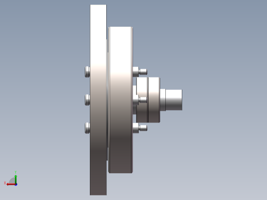 两级谐波齿轮减速器三维SW后视缩略图