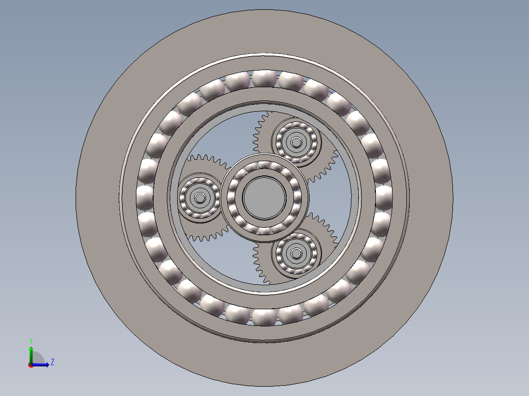 两级谐波齿轮减速器三维SW左视图