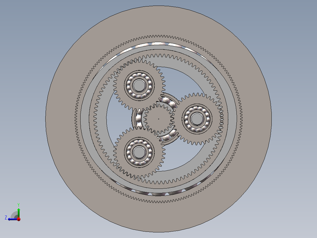 两级谐波齿轮减速器三维SW右视图