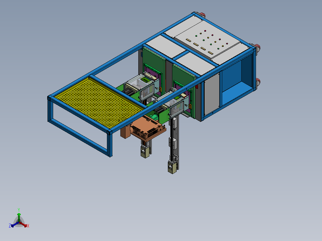 A20导槽双工位机架sw18可编辑正等轴测图