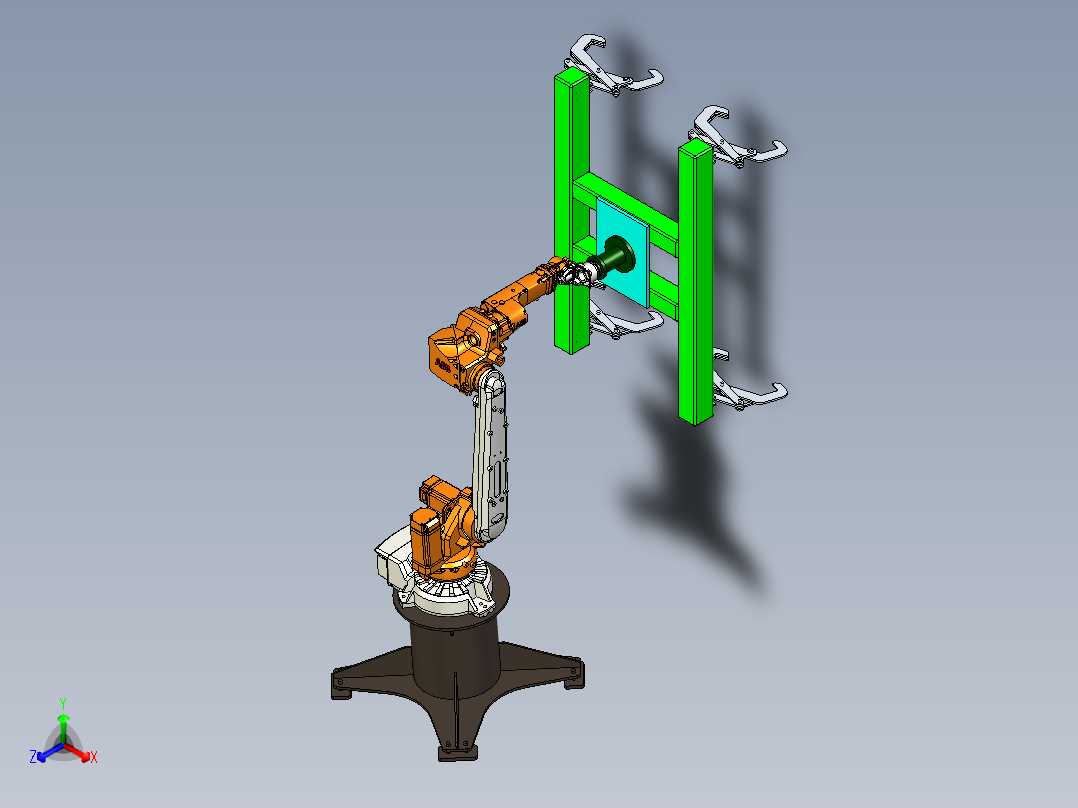 六轴机器人抓取板材抓具设计