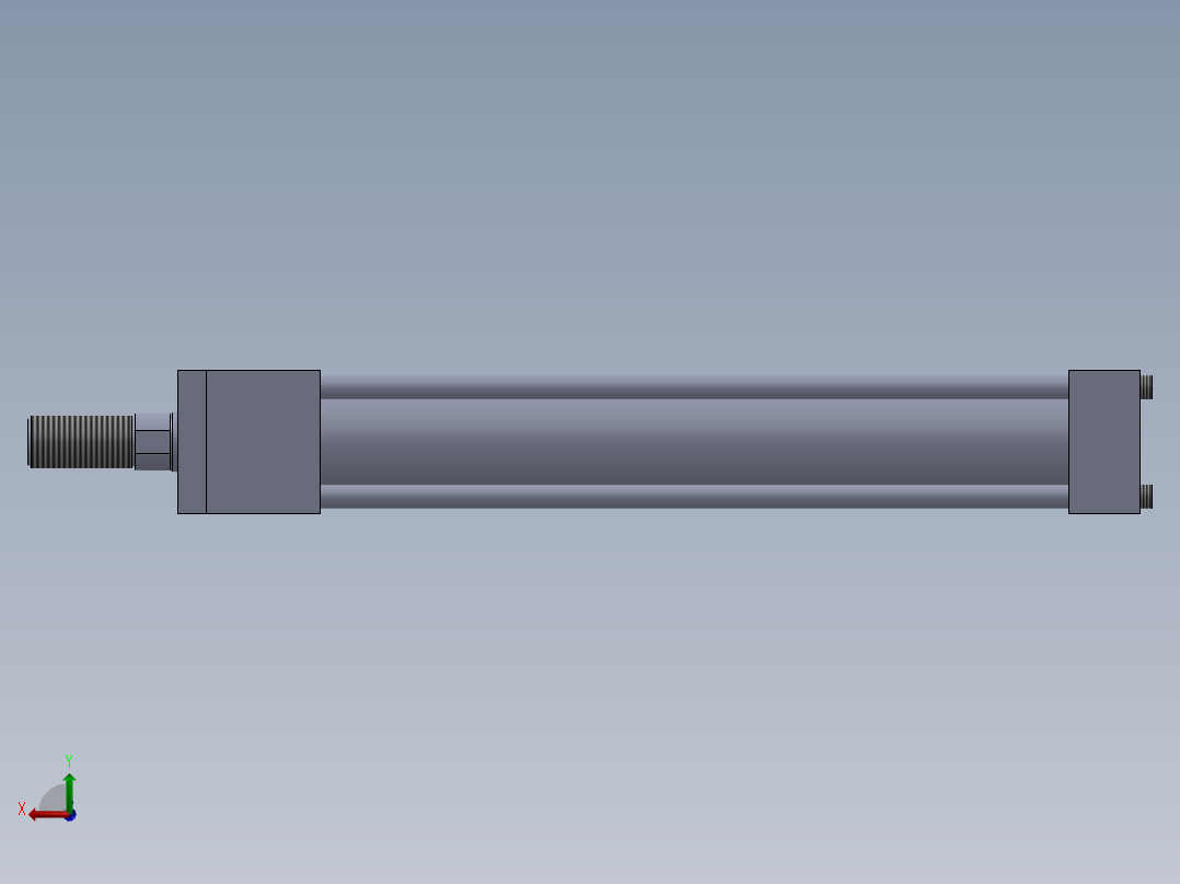 横拉杆液压缸 40x25x250 mm后视图