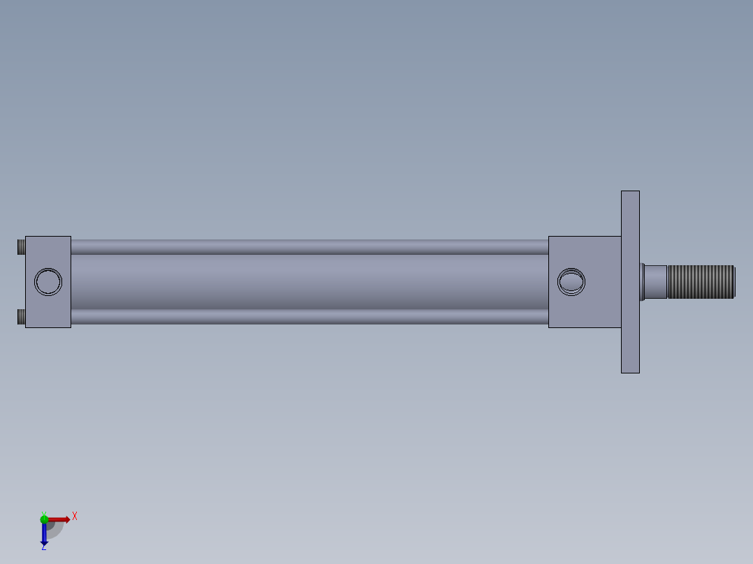横拉杆液压缸 40x25x250 mm俯视图