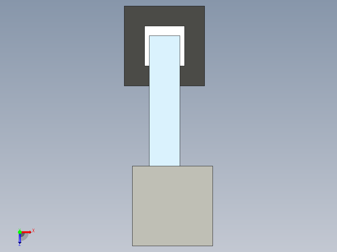 由杆支撑的梁俯视图
