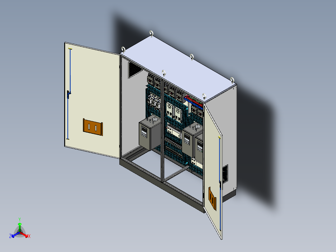 双柜组装双电源、刀开关软启动plc控制柜
