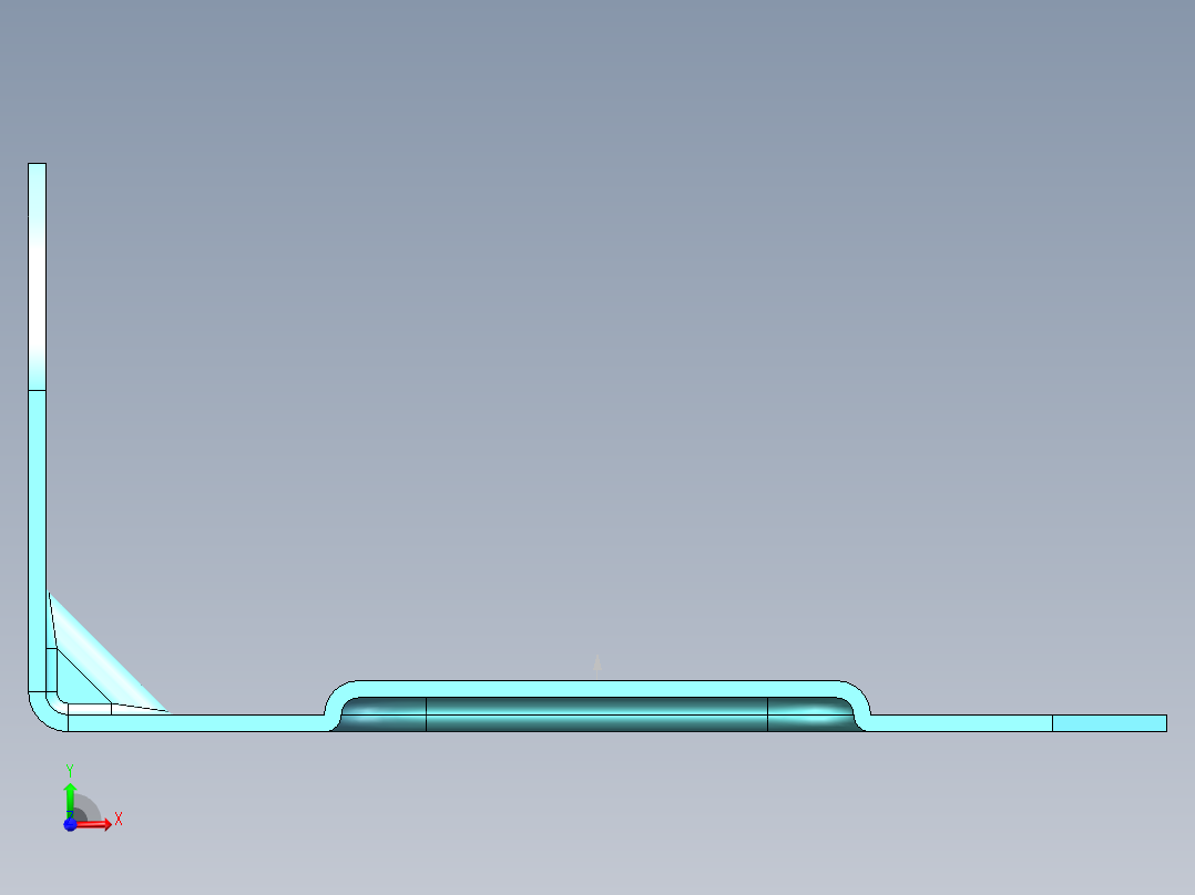 直槽口凹坑钣金件前视图