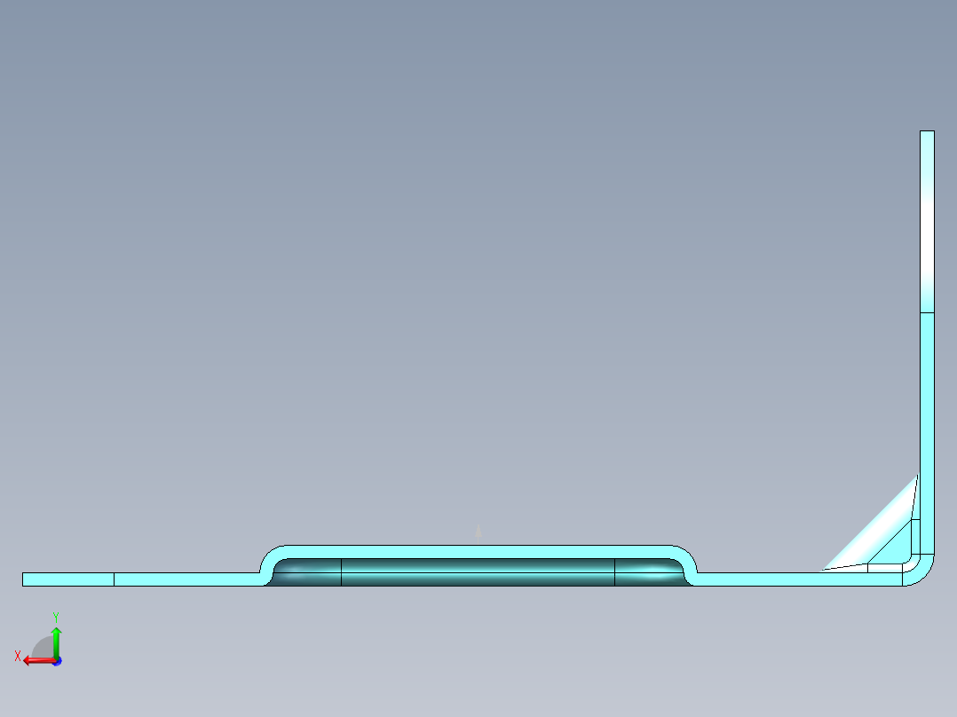 直槽口凹坑钣金件后视图