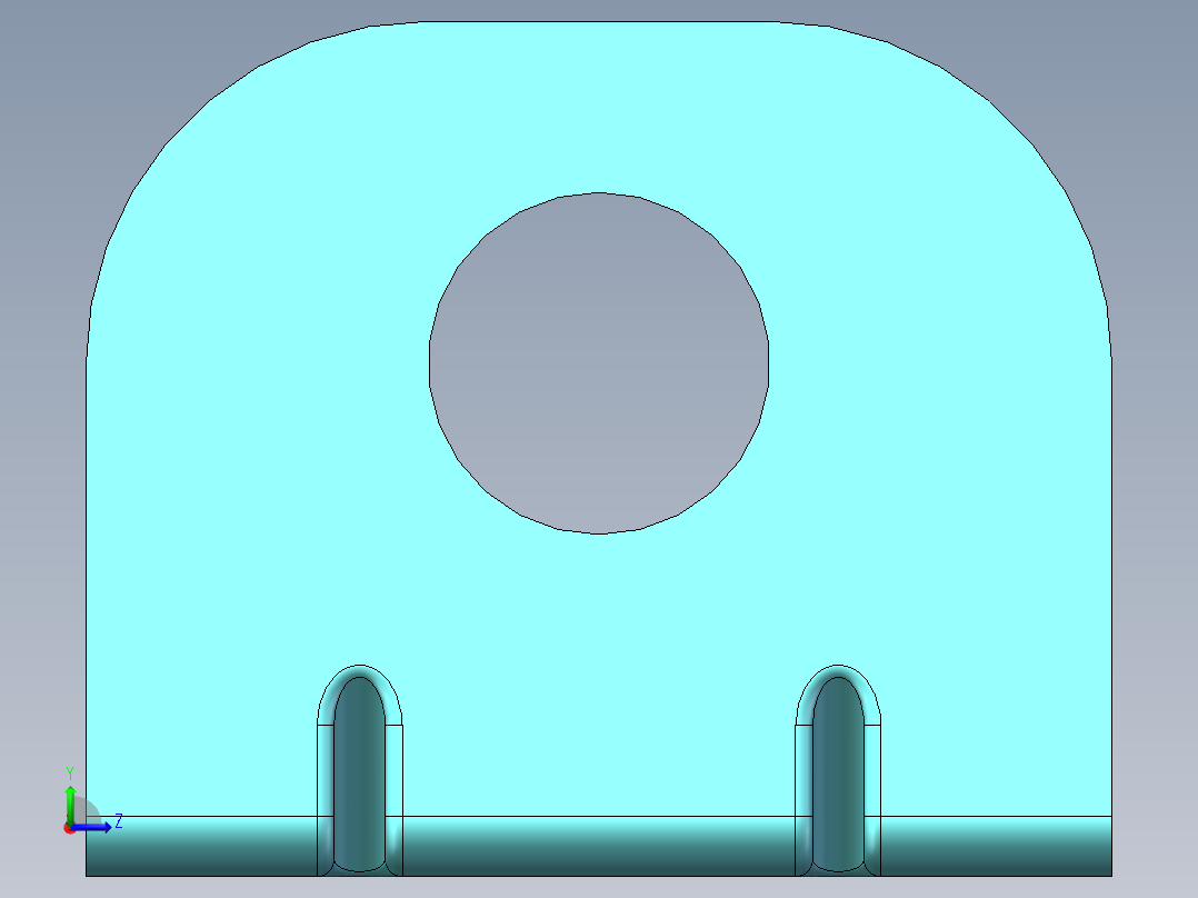 直槽口凹坑钣金件左视图