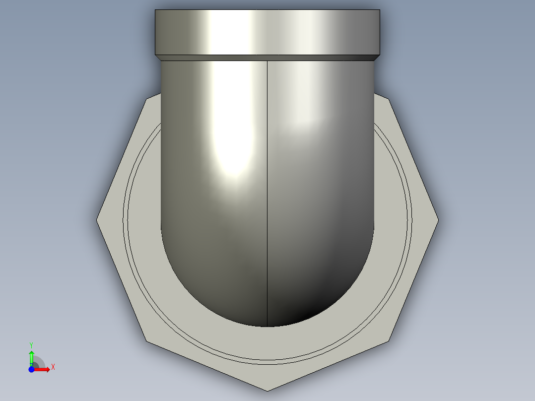 螺纹管活接-90°等径内丝弯头 DN25前视图