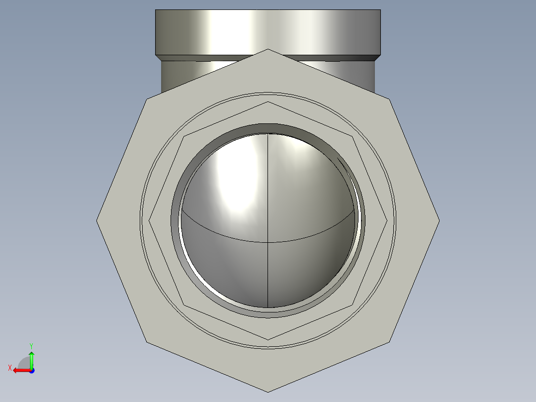 螺纹管活接-90°等径内丝弯头 DN25后视图