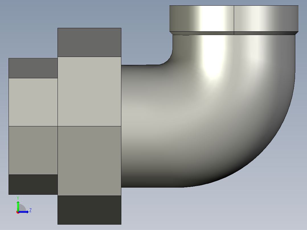 螺纹管活接-90°等径内丝弯头 DN25左视图