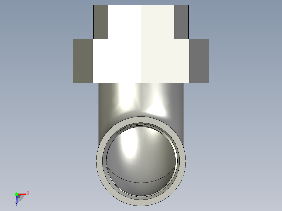 螺纹管活接-90°等径内丝弯头 DN25俯视图