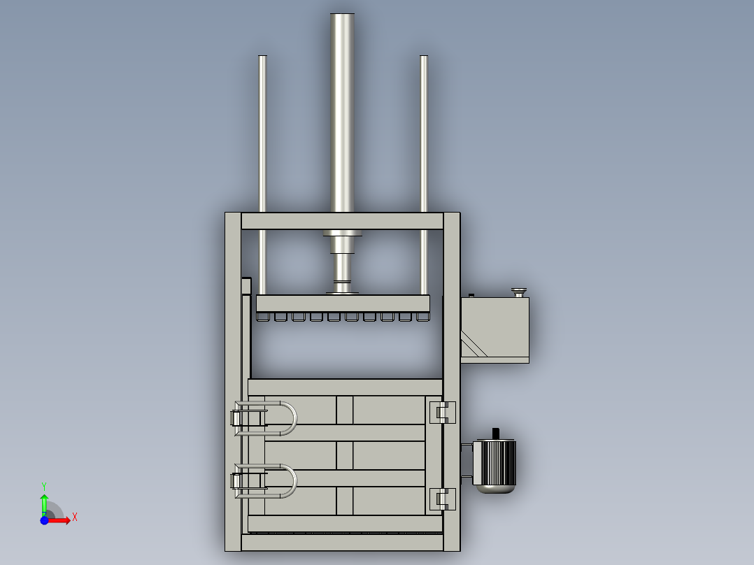 液压打包机用压料装置前视图