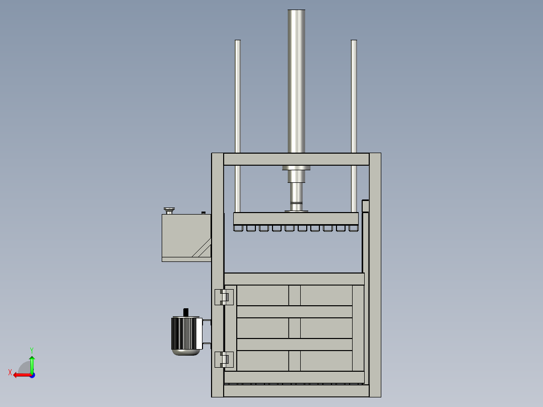 液压打包机用压料装置后视图