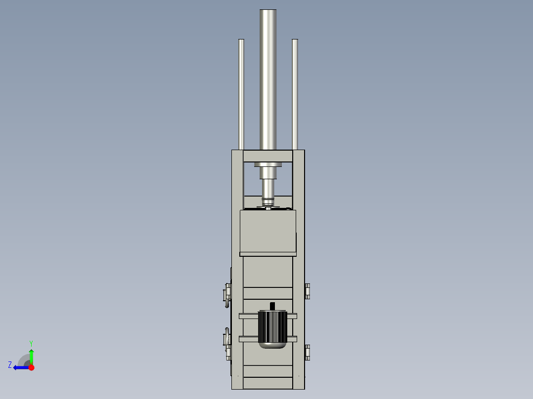 液压打包机用压料装置右视图