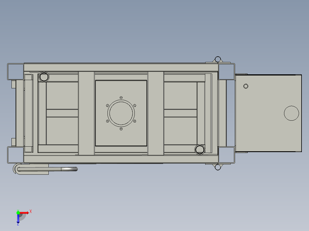 液压打包机用压料装置俯视图