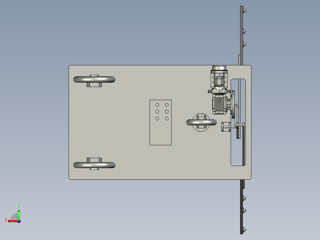 农业机械车体的喷雾机后视图