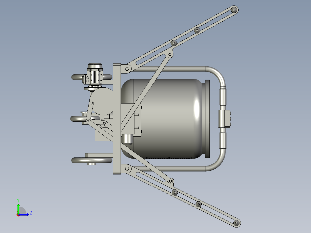 农业机械车体的喷雾机左视图