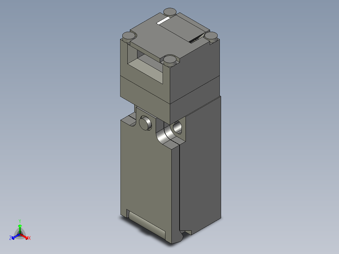 锁体D4NS_1BF正等轴测图