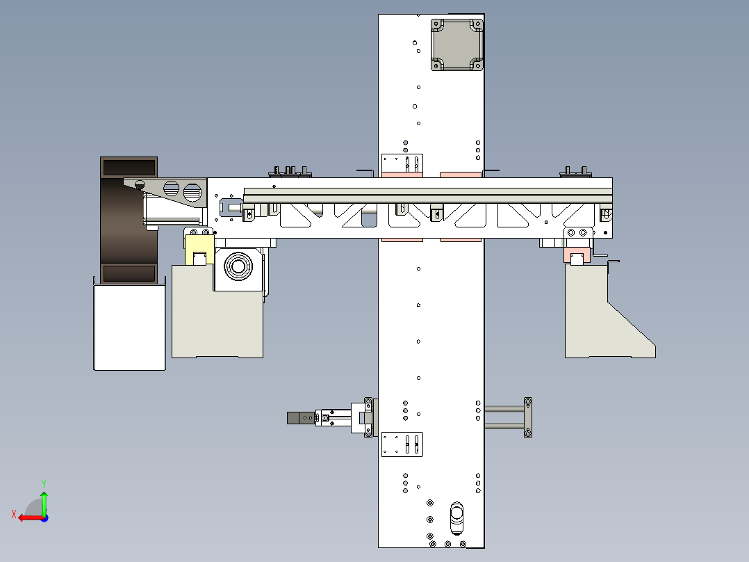 多轴机械取料机构手设计后视图