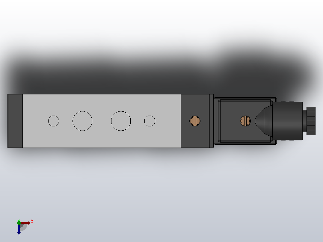 二位五通单电控换向阀[XQ250440]俯视图