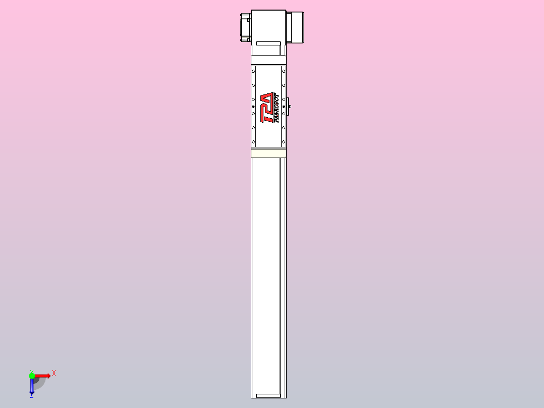 伺服电机集成皮带传动直线执行器TPA-OCB-100-192-L550-LP-P75-N3俯视图